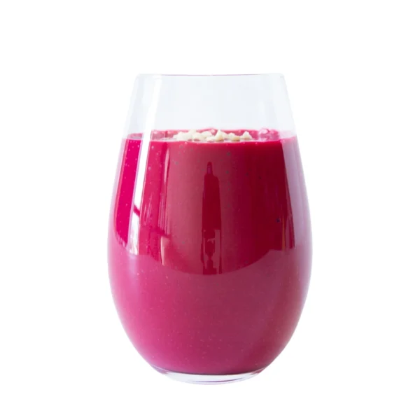 A vibrant beetroot juice in a clear glass, and showcases its refreshing appearance.